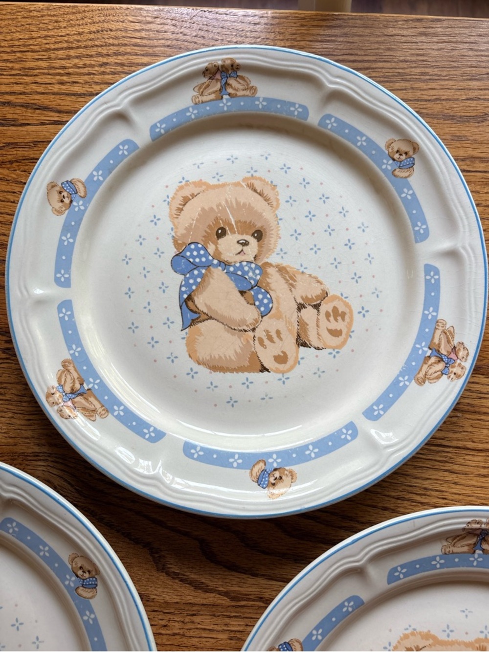 Vintage TIENSHAN Stoneware “Country Bear” Dinner Plates - Set of 4- ~10.5 inches - Picture 5 of 15